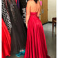 A-Line Prom Dresses Sexy Dress Formal Court Train Sleeveless High Neck Imitation Silk Backless