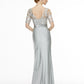 Sheath / Column Bateau Neck Ankle Length Lace / Jersey Mother of the Bride Dress with Lace