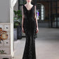 Mermaid / Trumpet Prom Dresses Elegant Dress Formal Floor Length Sleeveless V Neck Sequined