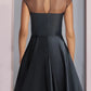 A-Line Mother of the Bride Dress Wedding Guest Party Elegant Scoop Neck Tea Length Satin Half Sleeve with Flower