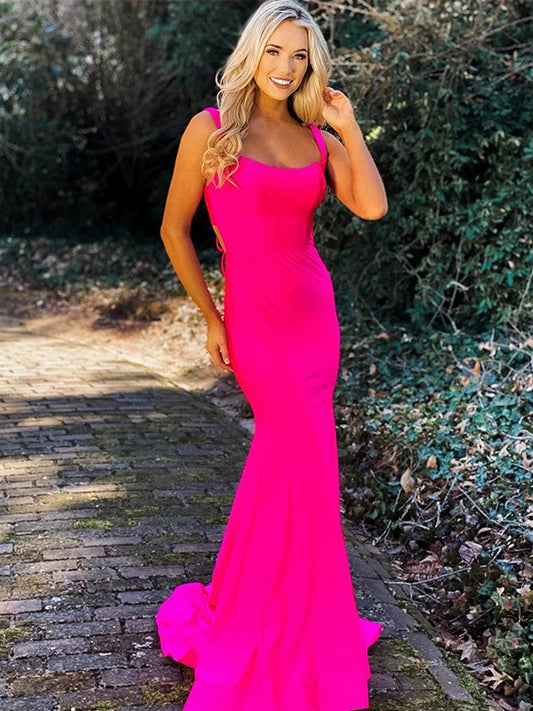 Ruched Straps Sleeveless Prom Dresses Pure Color Long