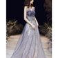 A-Line Sparkle Elegant Wedding Guest Prom Formal Evening Dress Strapless Sleeveless Floor Length Satin