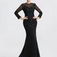 Mermaid / Trumpet Sheath / Column Evening Gown Elegant Dress Formal Floor Length Long Sleeve Jewel Neck Lace