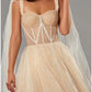 A-Line Prom Dresses Elegant Dress Formal Tea Length Sleeveless Sweetheart Tulle with Pleats