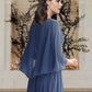 A-Line Mother of the Bride Dress Elegant V Neck Floor Length Chiffon Half Sleeve with Crystal