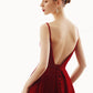 A-Line Prom Dresses Beautiful Back Dress Party Wear Ankle Length Sleeveless Spaghetti Strap Velvet with Sleek