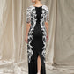 Sheath / Column Mother of the Bride Dress Elegant V Neck Floor Length Chiffon Lace Half Sleeve