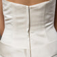 Hall Wedding Dresses Sheath / Column Halter Sleeveless Floor Length Satin Bridal Gowns With Sash