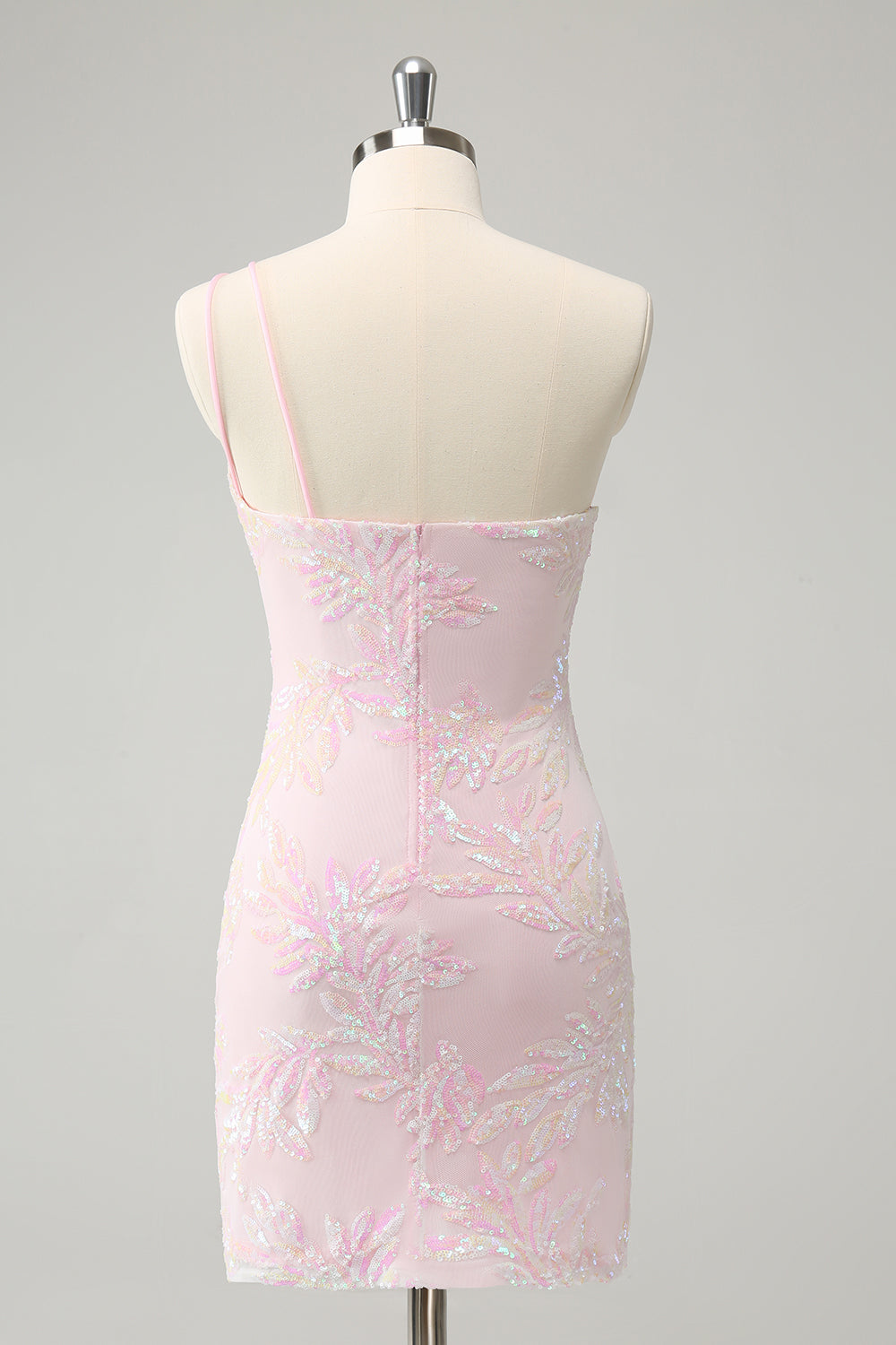 Sparkly Bodycon One Shoulder Sequins Homecoming Dress with Embroidery Beautiful