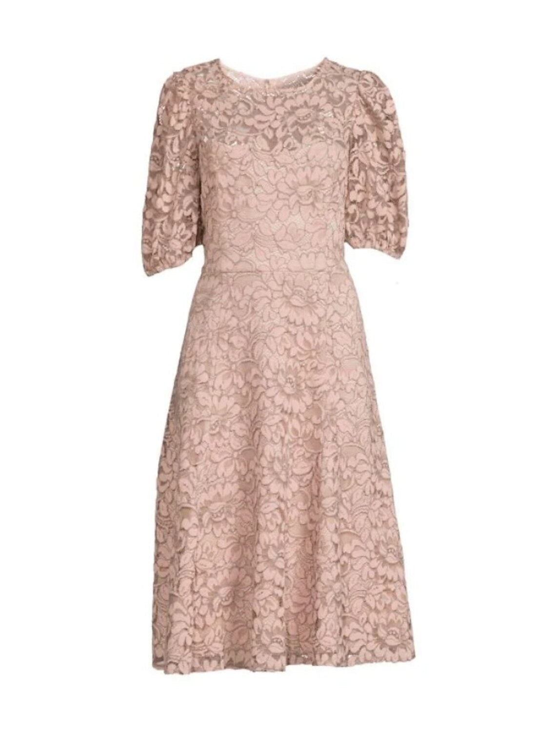 A-Line Mother of the Bride Dress Wedding Guest Elegant Petite Scoop Neck Knee Length Lace Half Sleeve with Ruching