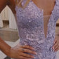 Bodycon Deep V-Neck Homecoming Dresses With Applique Sexy