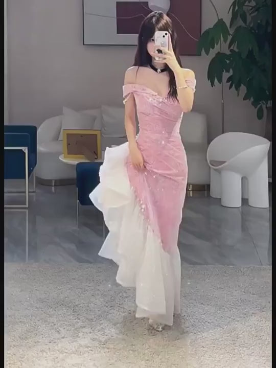 Mermaid / Trumpet Prom Dresses Party Dress Evening Party Floor Length Sleeveless Off Shoulder Tulle