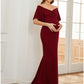 Mermaid / Trumpet Maternity Dresses Maternity Dress Formal Court Train Short Sleeve Off Shoulder Stretch Fabric with Ruched