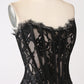 Classy Lace Strapless Corset Short Cocktail Dress with Lace-up Back Off Shoulder Sexy