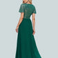 A-Line Mermaid / Trumpet Evening Gown Elegant Dress Christmas Floor Length Short Sleeve V Neck Sequined