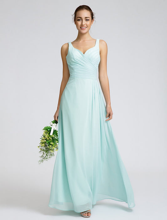 Sheath / Column Bridesmaid Dress Sweetheart Sleeveless Open Back Ankle Length Georgette