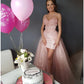 Sheath / Column Prom Dresses High Low Dress Prom Sweep / Brush Train Sleeveless Sweetheart Tulle with Embroidery