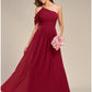 A-Line Wedding Guest Dresses Elegant Dress Formal Wedding Floor Length Sleeveless One Shoulder Chiffon with Ruched