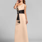 A-Line One Shoulder Floor Length Satin Bridesmaid Dress with Crystal Brooch