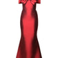 Mermaid / Trumpet Evening Gown Vintage Dress Wedding Guest Floor Length Sleeveless Strapless Satin with Sleek