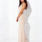 Sheath / Column Beautiful Back Dress Wedding Guest Floor Length Sleeveless Halter Spandex Crisscross Back