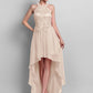 Sheath / Column Elegant Dress Wedding Guest Asymmetrical Sleeveless Halter Chiffon Backless