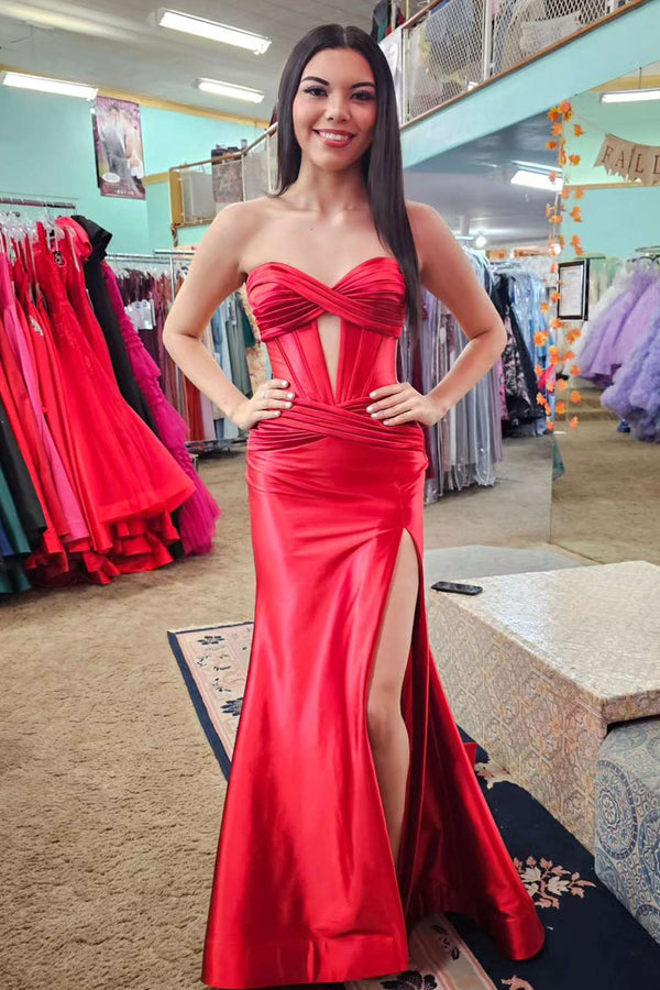 Sweetheart Satin Mermaid Long Prom Dress Off Shoulder Sexy