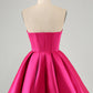 Cute A Line Sweetheart Corset Short Homecoming Dress with Beading Off Shoulder