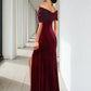 Sheath / Column Evening Gown Elegant Dress Wedding Guest Cocktail Party Floor Length Sleeveless V Neck Velvet with Pleats