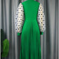 A-Line Party Dresses Cut Out Dress Cocktail Party Tea Length Long Sleeve Jewel Neck Chiffon