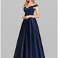 Ball Gown Elegant Quinceanera Prom Birthday Dress Off Shoulder Short Sleeve Floor Length Satin