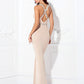 Sheath / Column Beautiful Back Dress Wedding Guest Floor Length Sleeveless Halter Spandex Crisscross Back