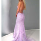 Mermaid / Trumpet Prom Dresses Sexy Dress Formal Court Train Sleeveless Strapless Lace Backless