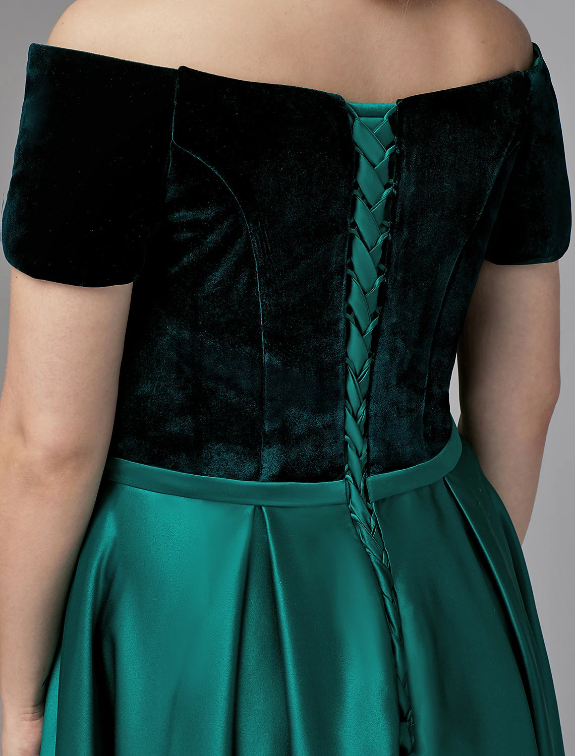 A-Line Special Occasion Dresses Elegant Dress Wedding Guest Formal Evening Floor Length Short Sleeve Off Shoulder Satin