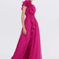 A-Line Evening Gown Floral Dress Formal Wedding Guest Floor Length Sleeveless V Neck Chiffon with Ruched