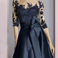 Sheath / Column Mother of the Bride Dress Party Elegant Scoop Neck Ankle Length Satin Lace Half Sleeve