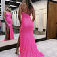 Mermaid / Trumpet Prom Dresses Sexy Dress Formal Sweep / Brush Train Sleeveless One Shoulder Sequined Backless with Sequin