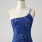 Sparkly Bodycon One Shoulder Sequins Homecoming Dress with Embroidery Beautiful