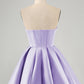 Cute A Line Sweetheart Corset Short Homecoming Dress with Beading Off Shoulder