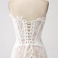 Classy Lace Strapless Corset Short Cocktail Dress with Lace-up Back Off Shoulder Sexy