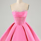 Cute A Line Sweetheart Corset Short Homecoming Dress with Beading Off Shoulder