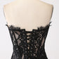 Classy Lace Strapless Corset Short Cocktail Dress with Lace-up Back Off Shoulder Sexy