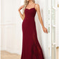 Mermaid / Trumpet Evening Gown Cut Out Dress Wedding Party Birthday Floor Length Sleeveless V Neck Polyester with Slit