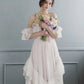 Beach Wedding Dresses Sweep / Brush Train A-Line Cap Sleeve Off Shoulder Tulle