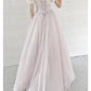 A-Line Prom Dresses Empire Dress Prom Sweep / Brush Train Short Sleeve Sweetheart Tulle with Pleats