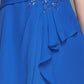 A-Line Mother of the Bride Dress Elegant V Neck Knee Length Chiffon Short Sleeve with Criss Cross Beading