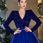 Ball Gown A-Line Cocktail Dresses Vintage Dress Evening Party Cocktail Party Tea Length Long Sleeve Jewel Neck Fall Wedding Guest Tulle