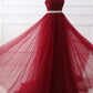 A-Line Elegant Quinceanera Prom Valentine's Day Dress Strapless Sleeveless Chapel Train Satin