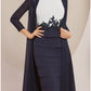Two Piece Sheath / Column Mother of the Bride Dress Wedding Guest Elegant Petite Scoop Neck Knee Length Chiffon Lace Long Sleeve
