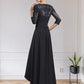 A-Line Mother of the Bride Dress Elegant High Low V Neck Asymmetrical Floor Length Chiffon Lace Half Sleeve with Appliques